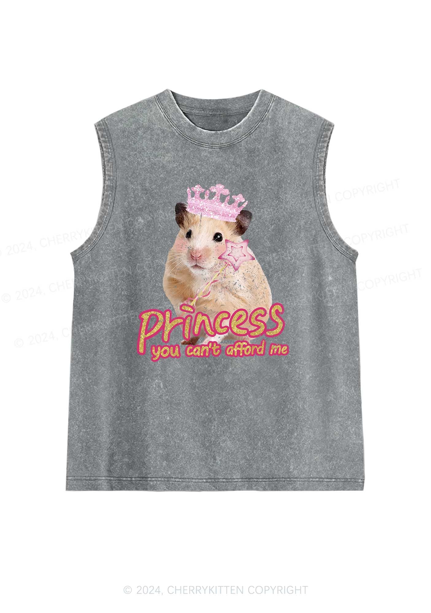 Princess You Can't Afford Me Y2K Washed Tank Cherrykitten