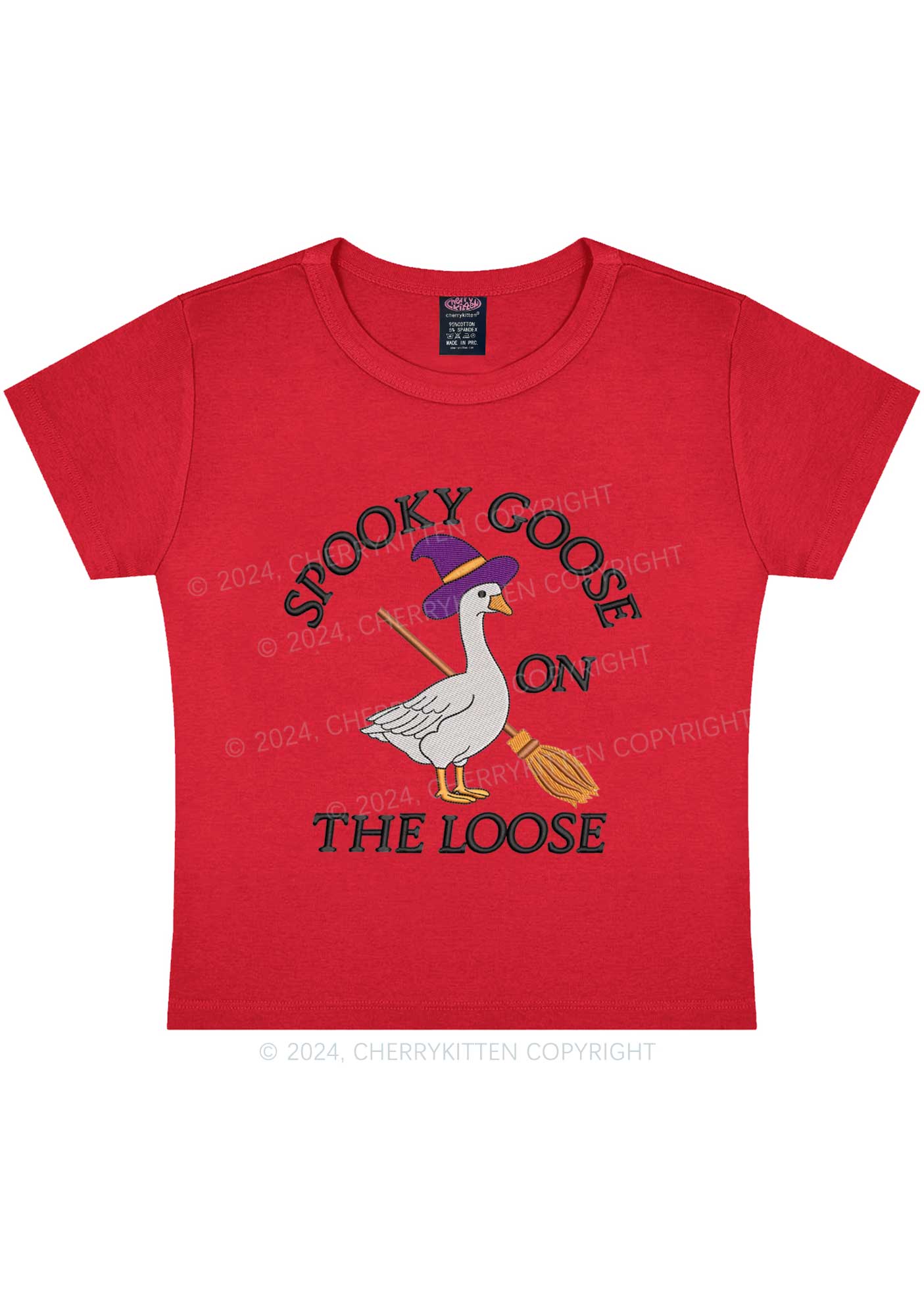 Halloween Spooky Goose Y2K Baby Tee Cherrykitten