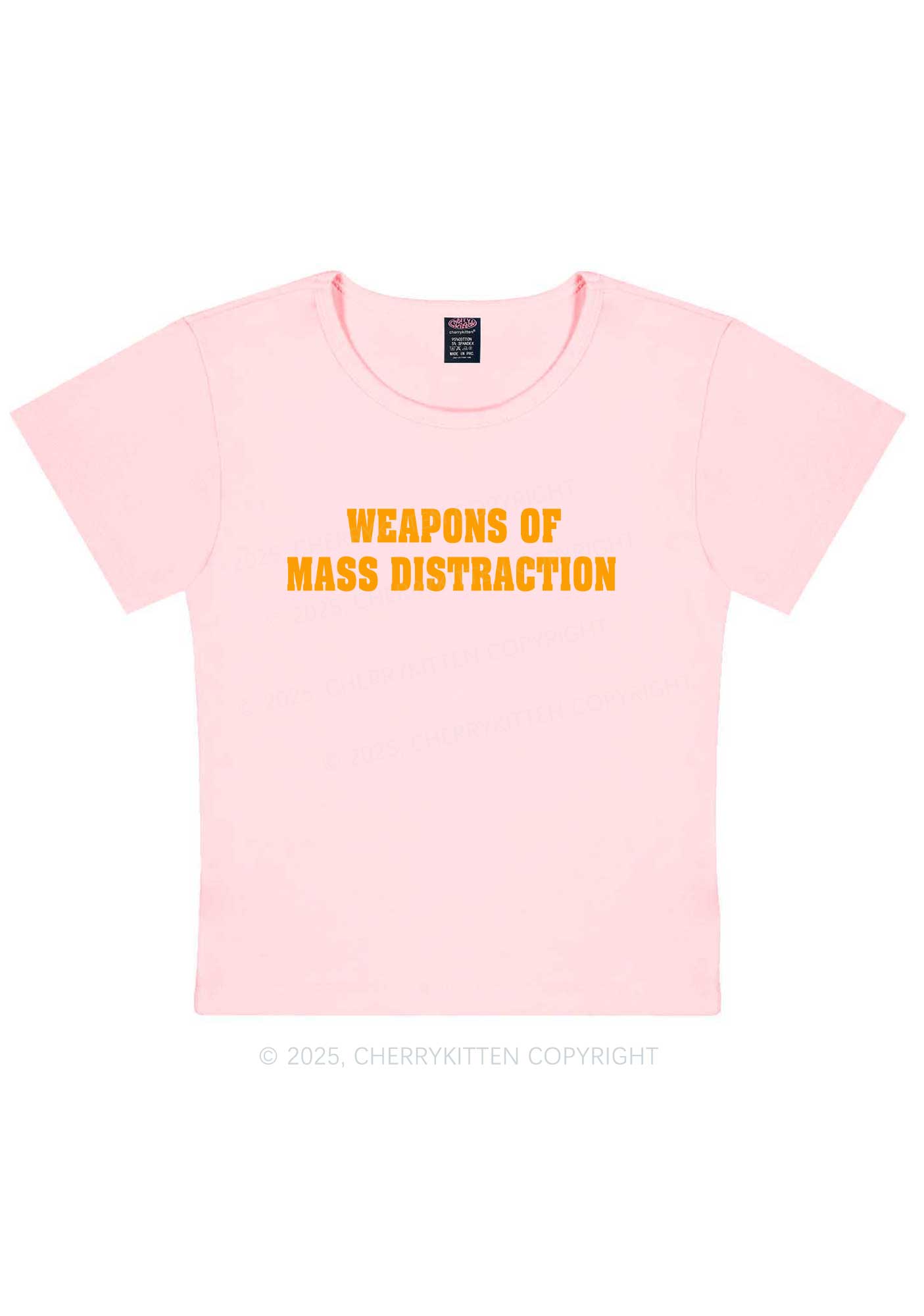 Weapons Of Mass Distraction Y2K Baby Tee Cherrykitten