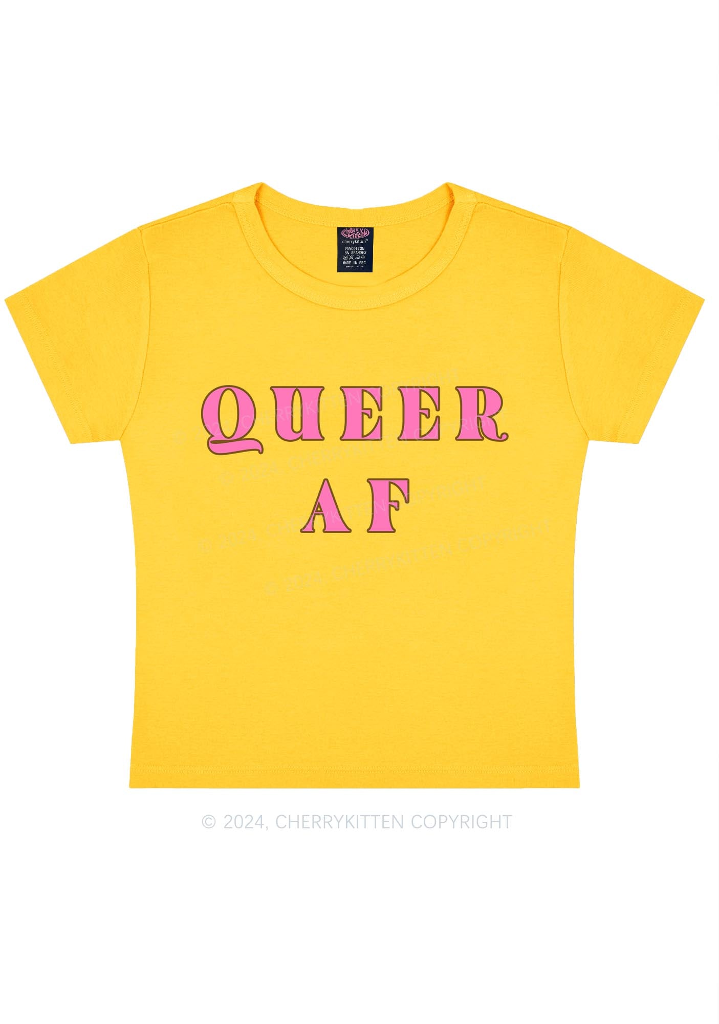 Queer AF Y2K Baby Tee Cherrykitten