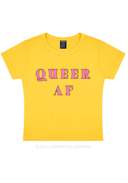 Queer AF Y2K Baby Tee Cherrykitten