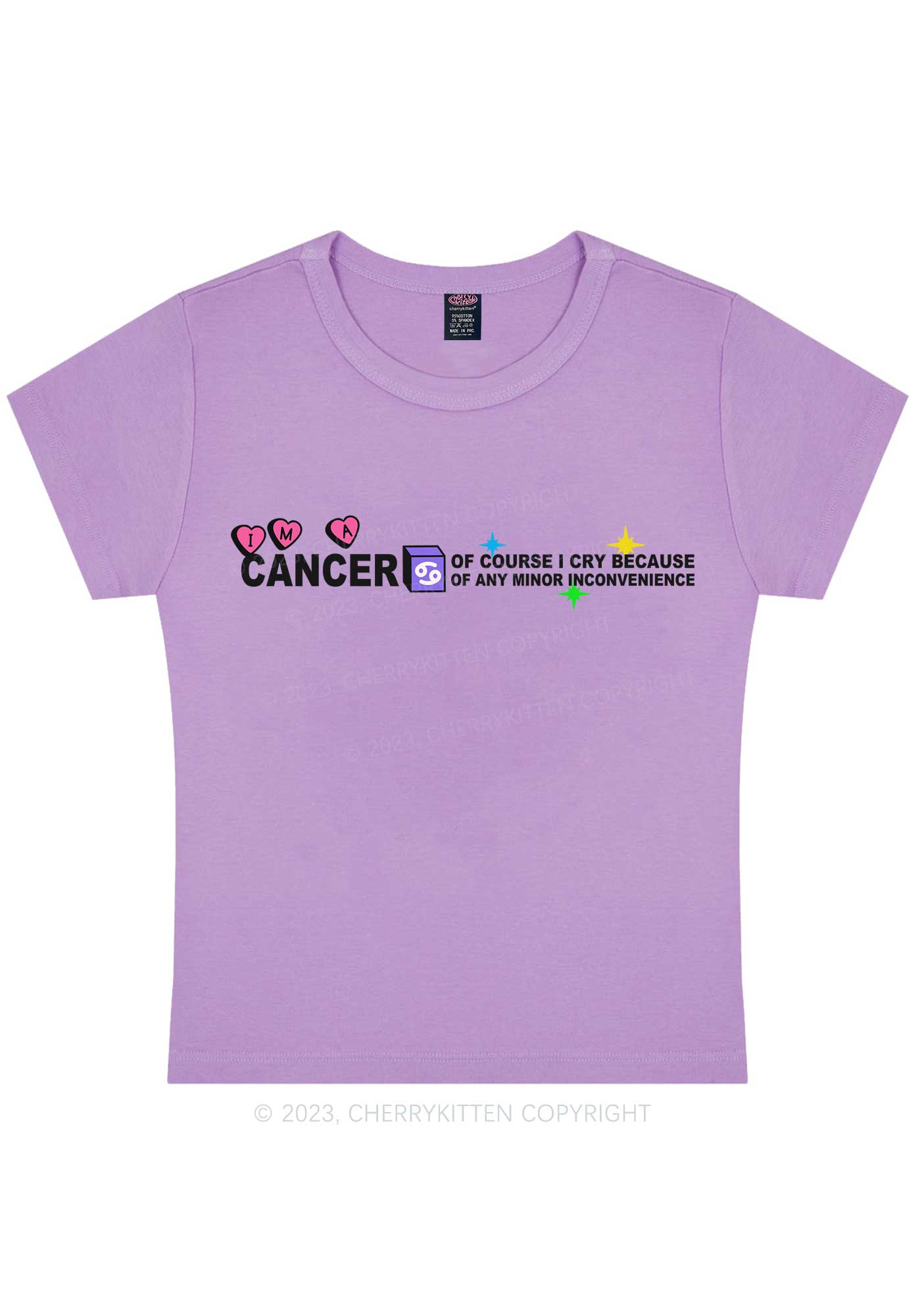 Curvy I'm A Cancer Y2K Baby Tee Cherrykitten