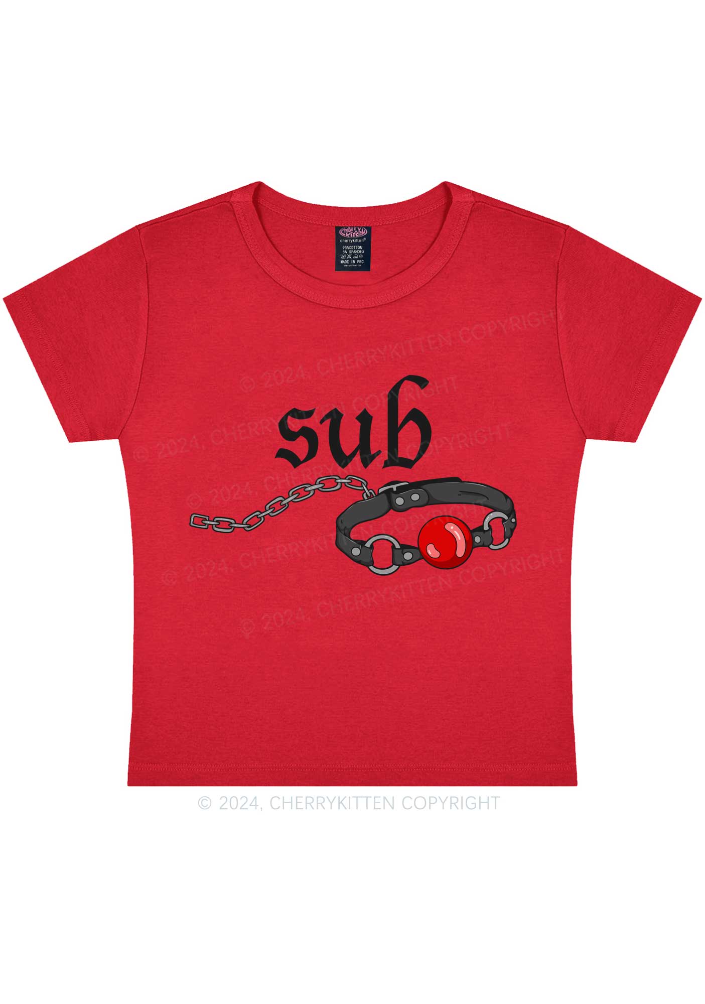 Sub Handcuffs Y2K Baby Tee Cherrykitten