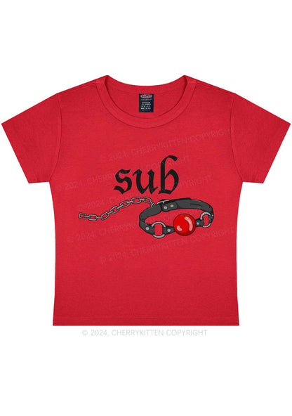 Sub Handcuffs Y2K Baby Tee Cherrykitten