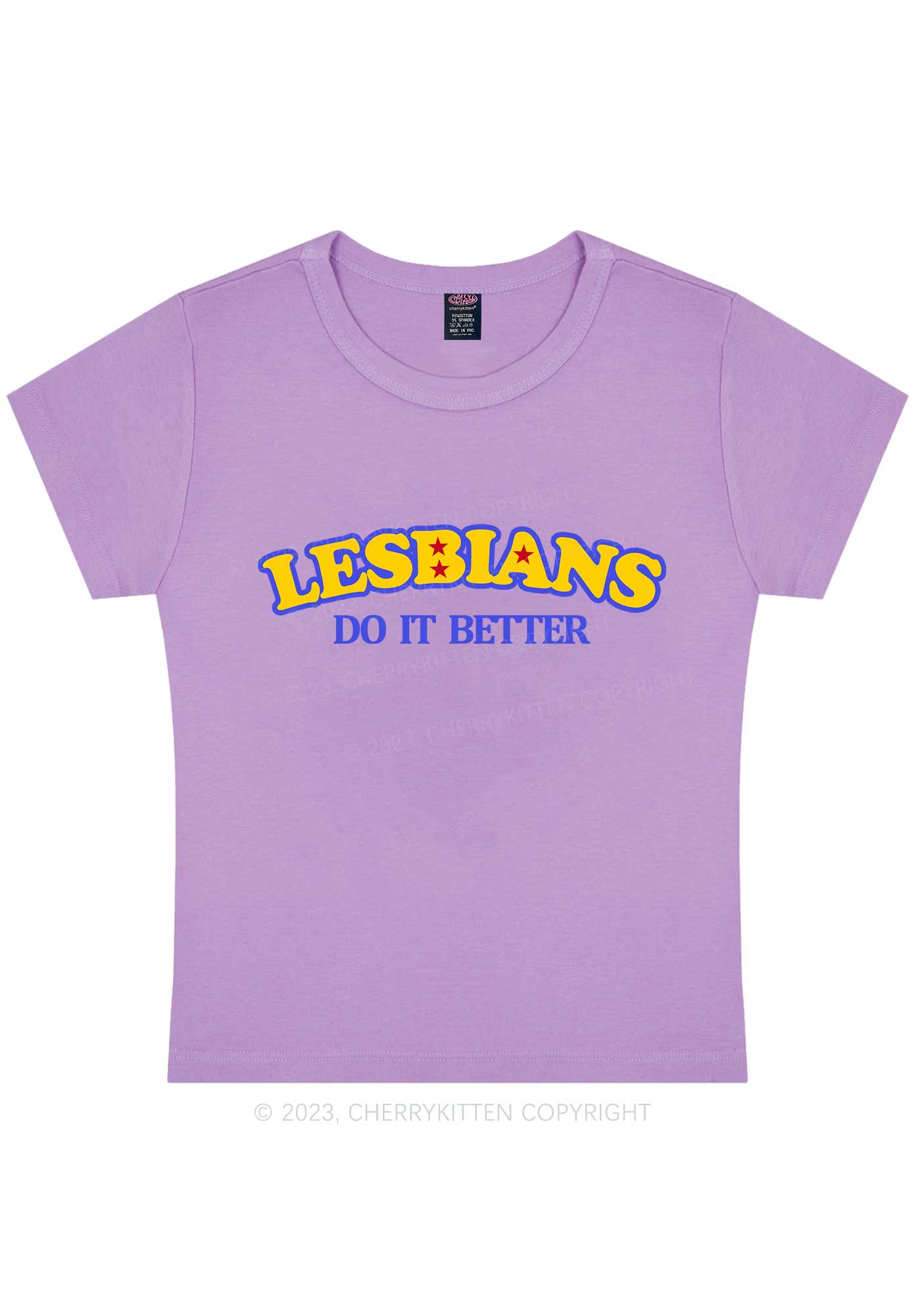 Curvy Lesbians Do It Better Y2K Baby Tee Cherrykitten