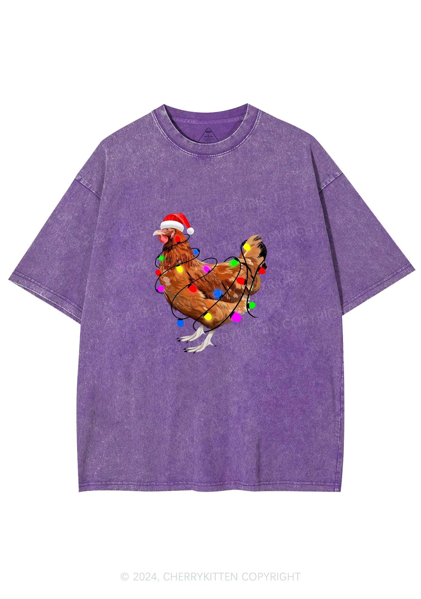 Christmas Hen Y2K Washed Tee Cherrykitten