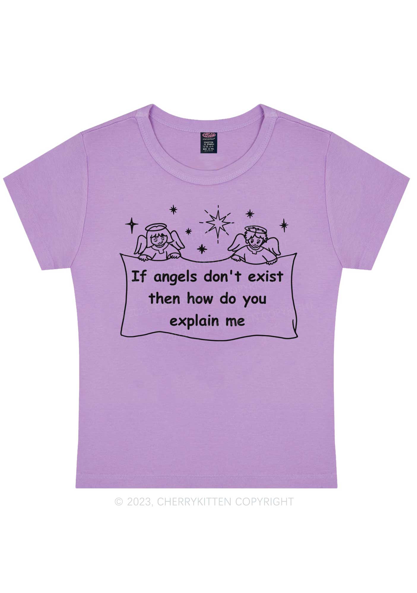 Curvy Angels Don't Exist Y2K Baby Tee Cherrykitten