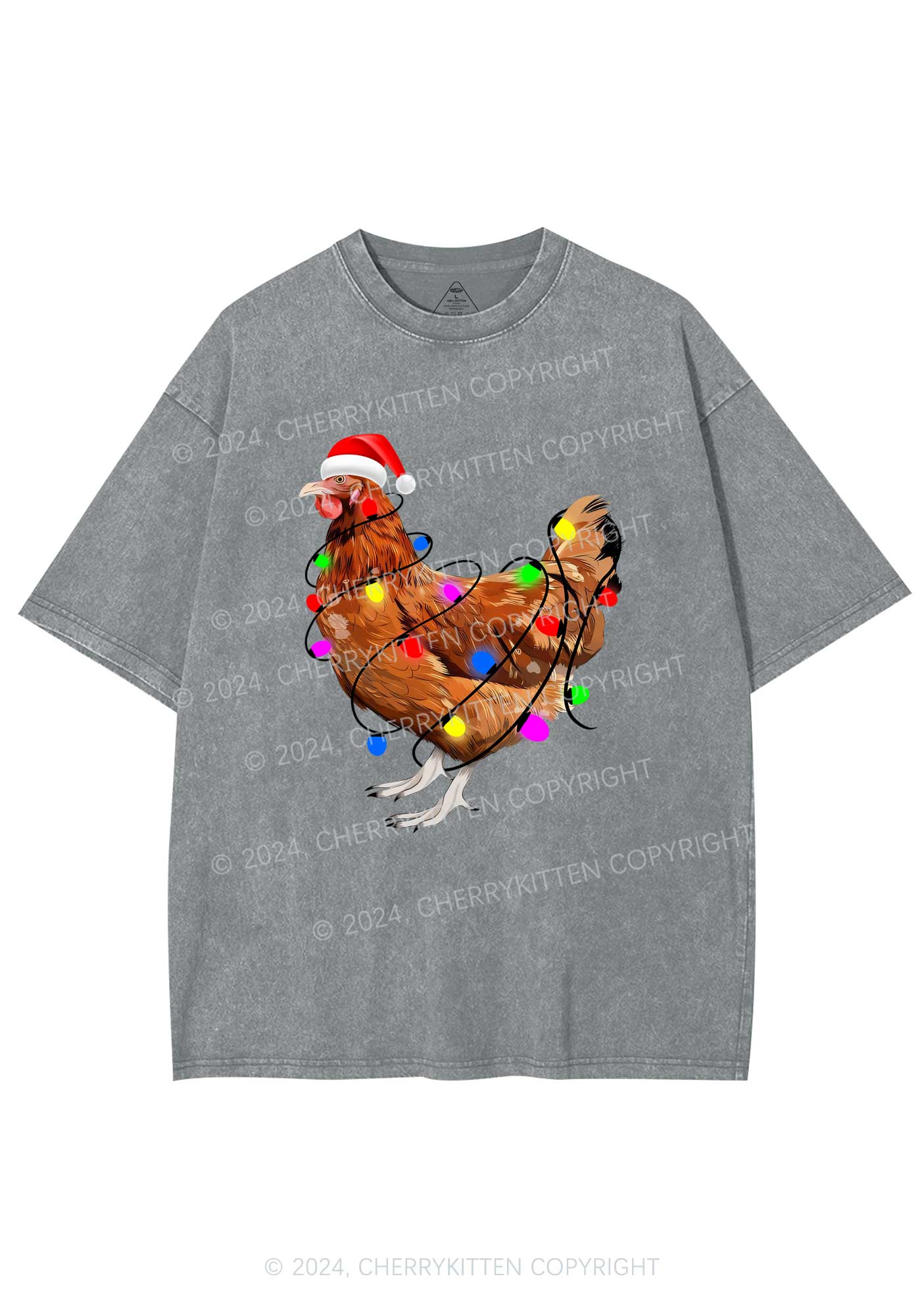 Christmas Hen Y2K Washed Tee Cherrykitten