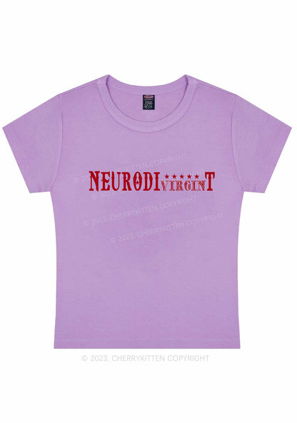 Curvy Neurodivirgint Stars Y2K Baby Tee Cherrykitten