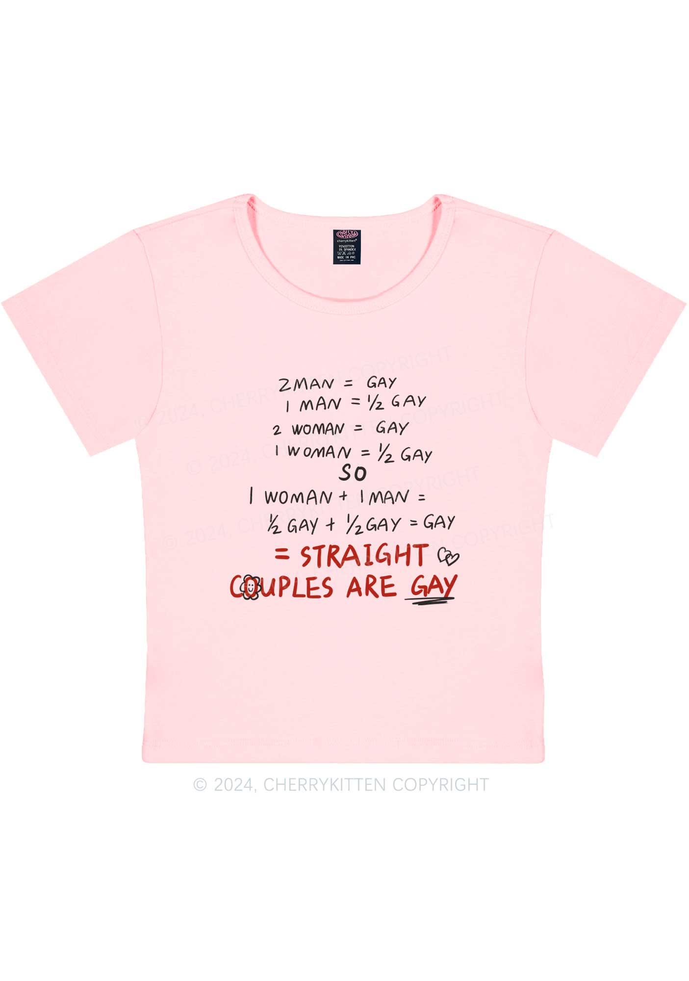 Straight Couples Are Gay Y2K Baby Tee Cherrykitten