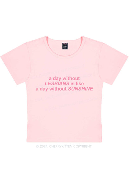 Lesbians Sunshine Y2K Baby Tee Cherrykitten