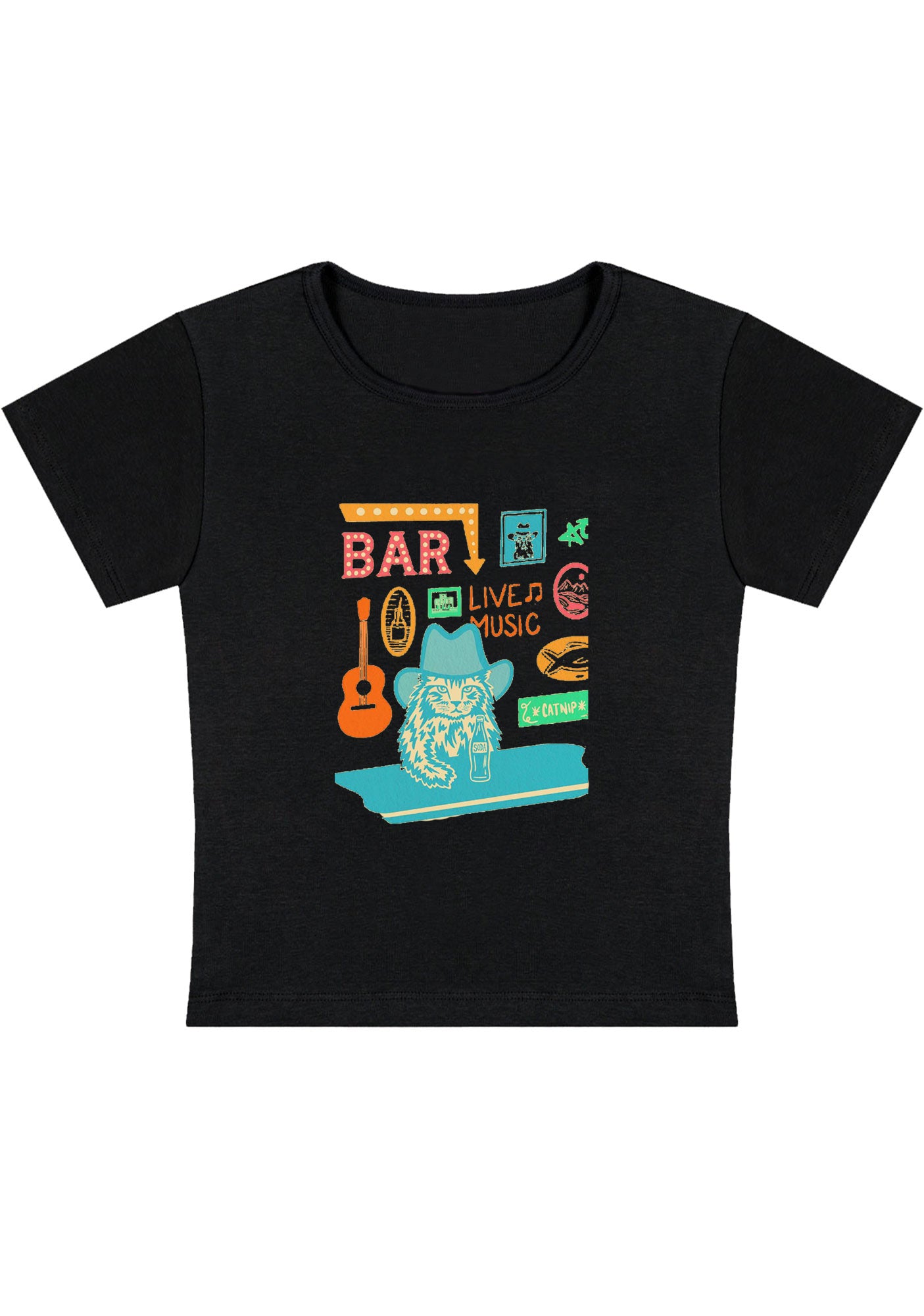 Bar Live Music Catnip Soda Y2K Baby Tee