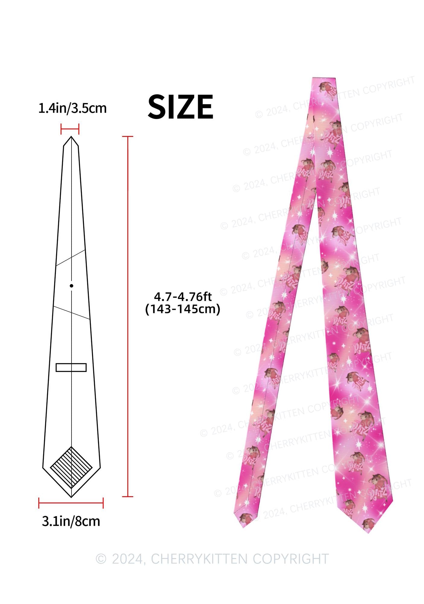 Pink Ratz Y2K Necktie Cherrykitten