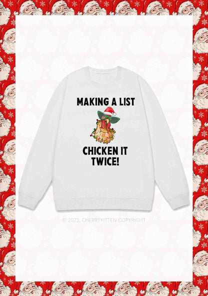 Chicken It Twice Christmas Y2K Sweatshirt Cherrykitten