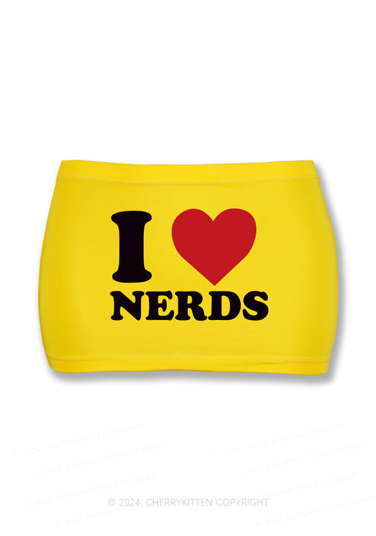 I Love Nerds Y2K Mini Hip Skirt Cherrykitten