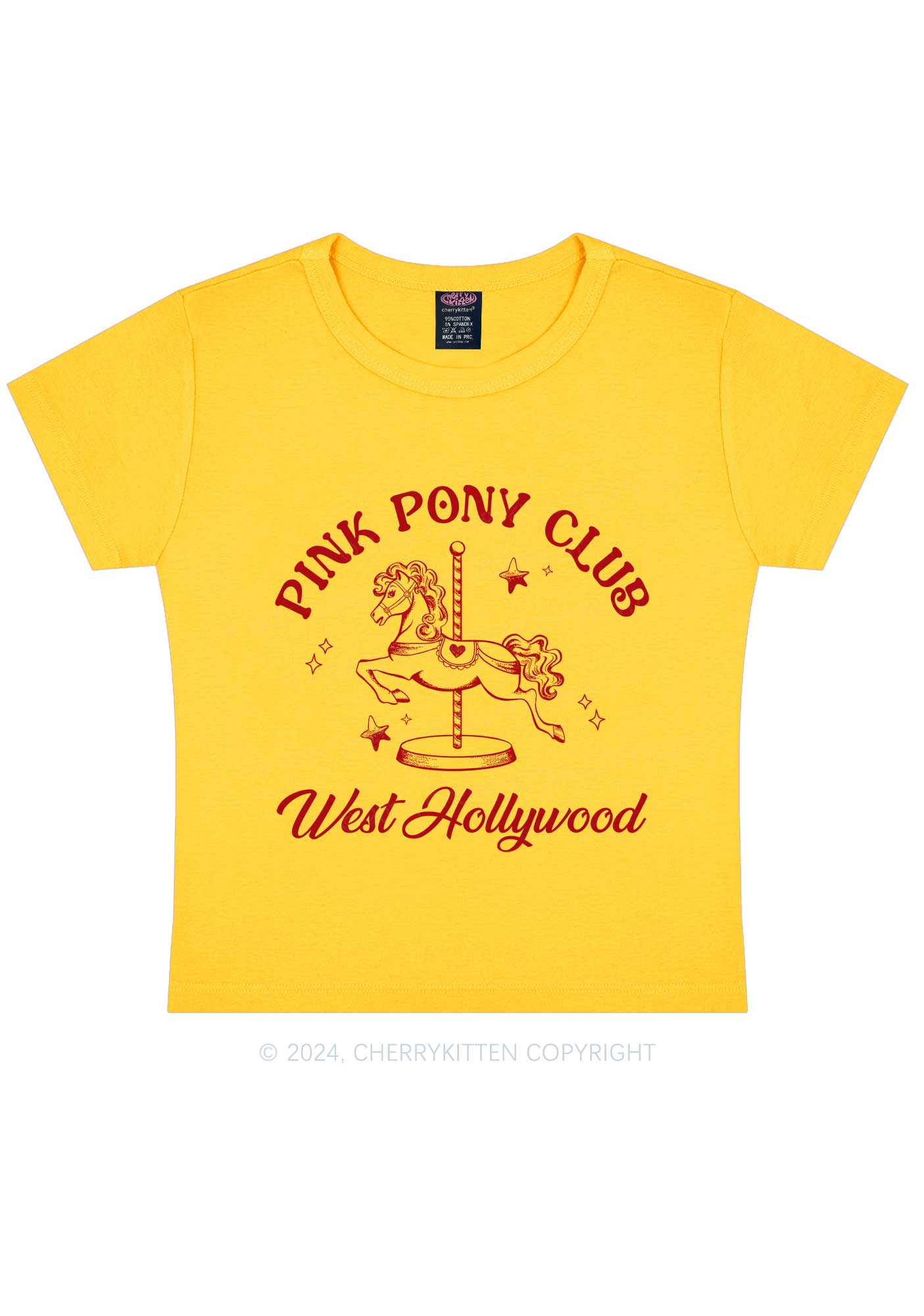 Pink West Hollywood Y2K Baby Tee Cherrykitten