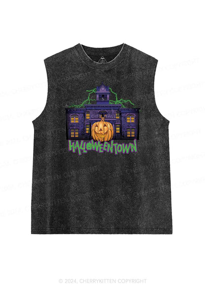 Halloween Spooky Square Y2K Washed Tank Cherrykitten