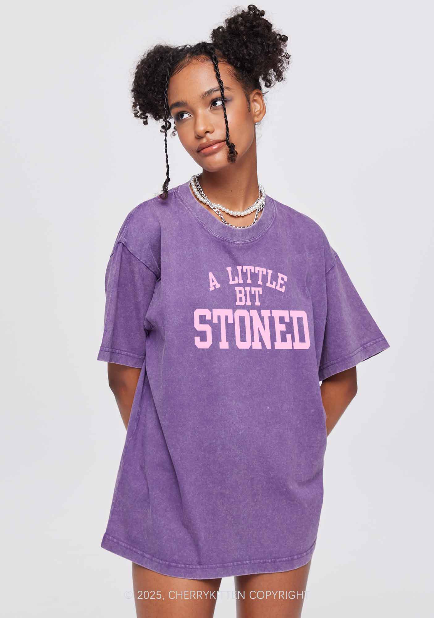 A Little Bit Stoned Y2K Washed Tee Cherrykitten