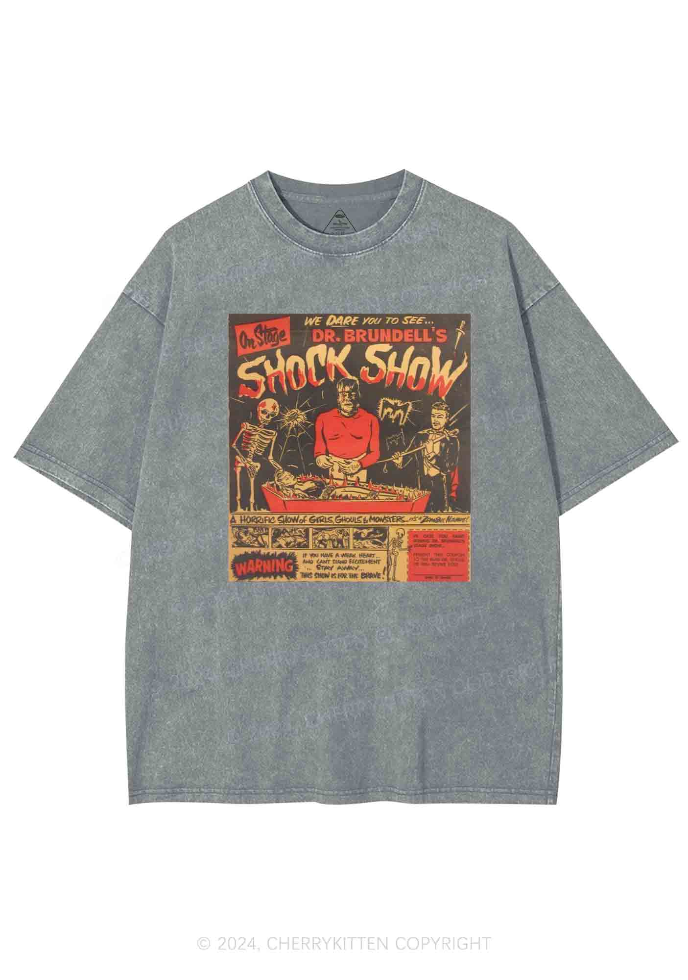 Halloween Shock Show Y2K Washed Tee Cherrykitten