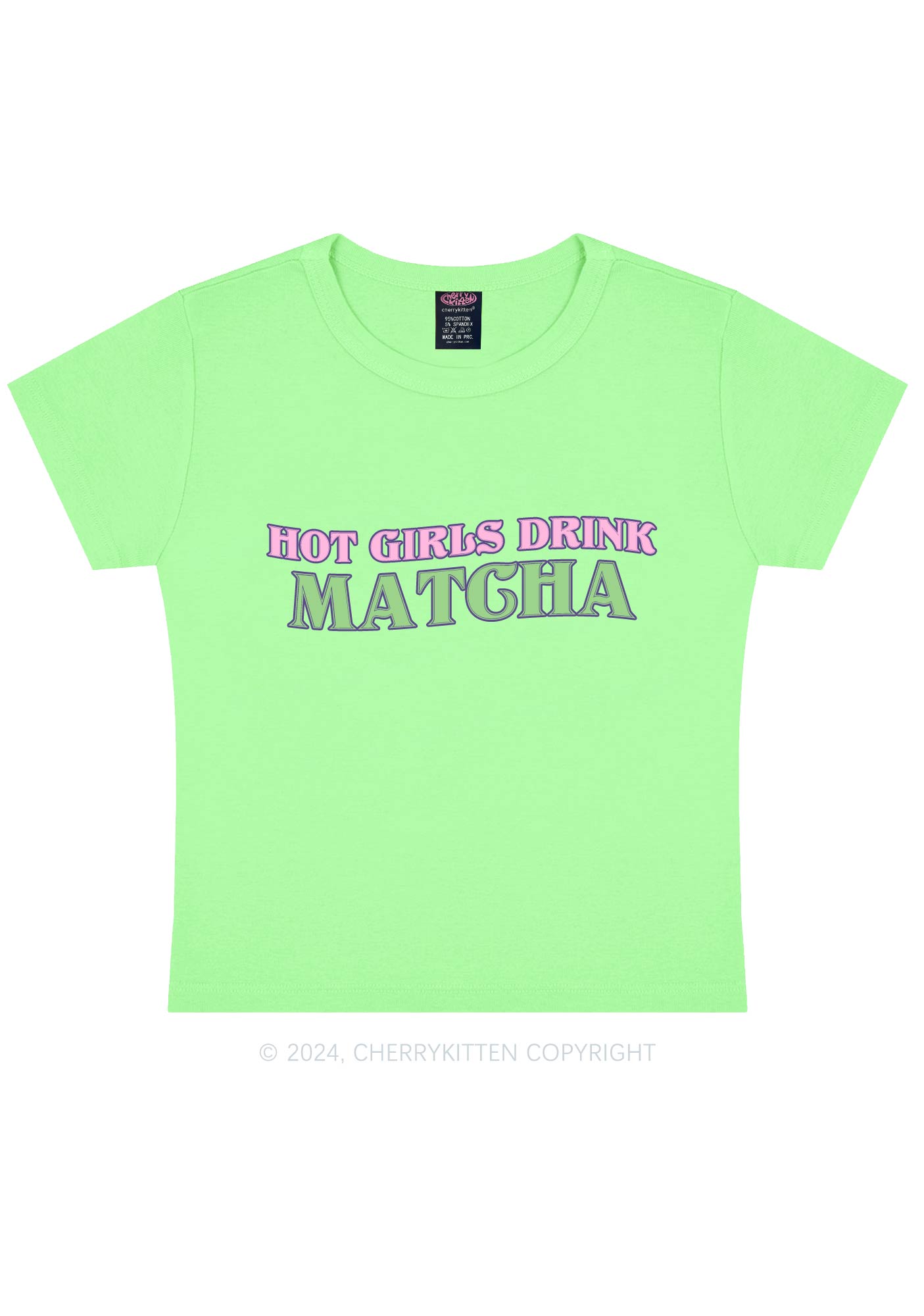 Hot Girls Drink Matcha Y2K Baby Tee Cherrykitten