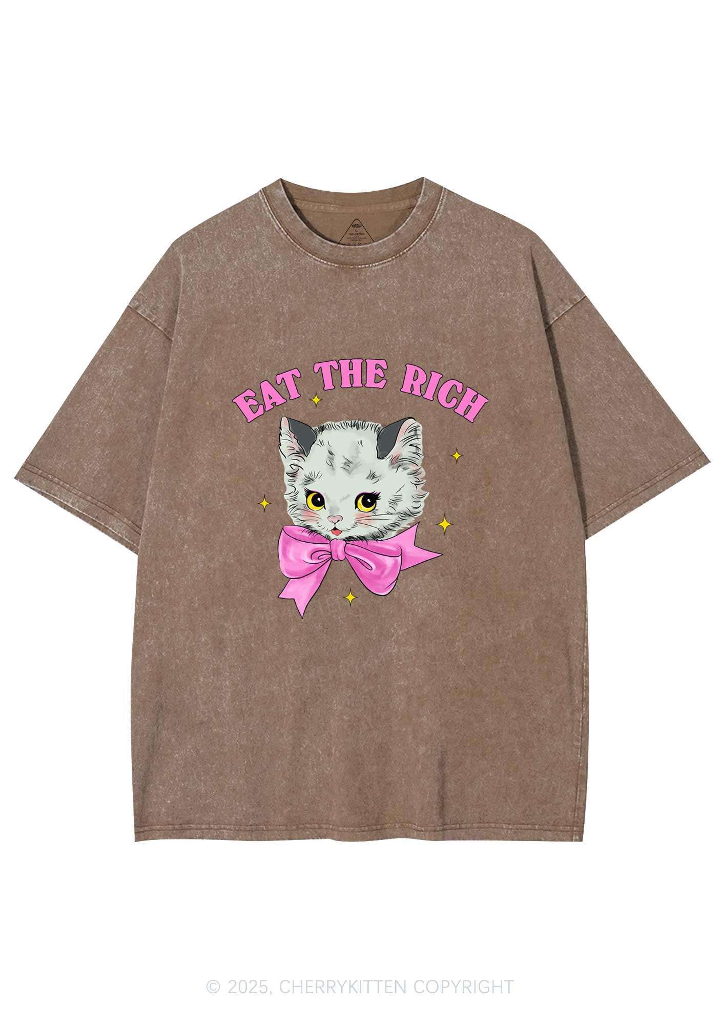 Eat Rich Cat Y2K Washed Tee Cherrykitten