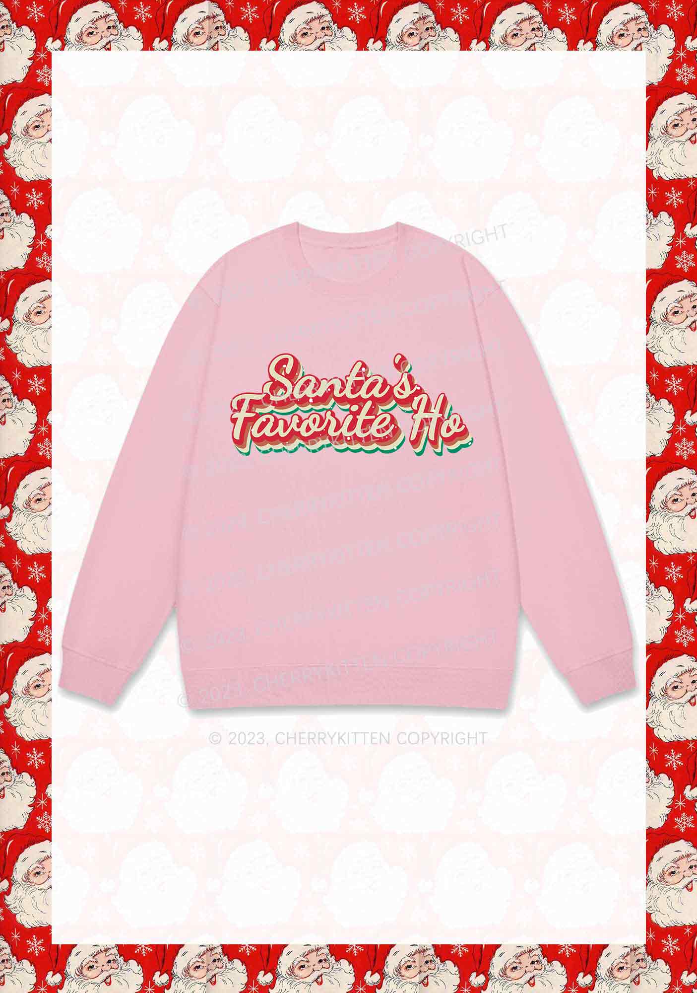 Santa's Favorite Ho Christmas Y2K Sweatshirt Cherrykitten