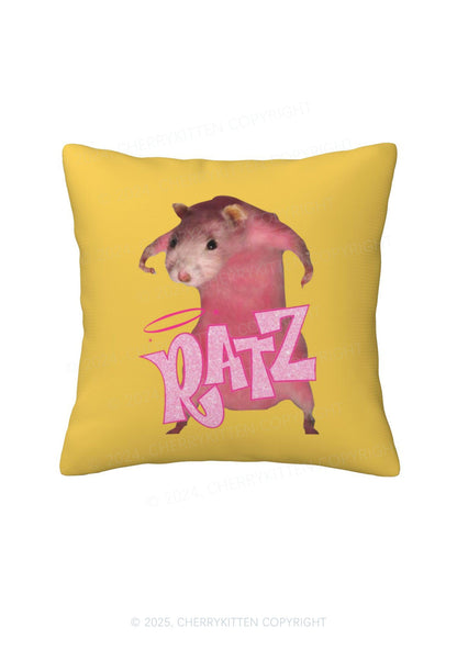 Pink Ratz Y2K Throw Pillow Cover Cherrykitten