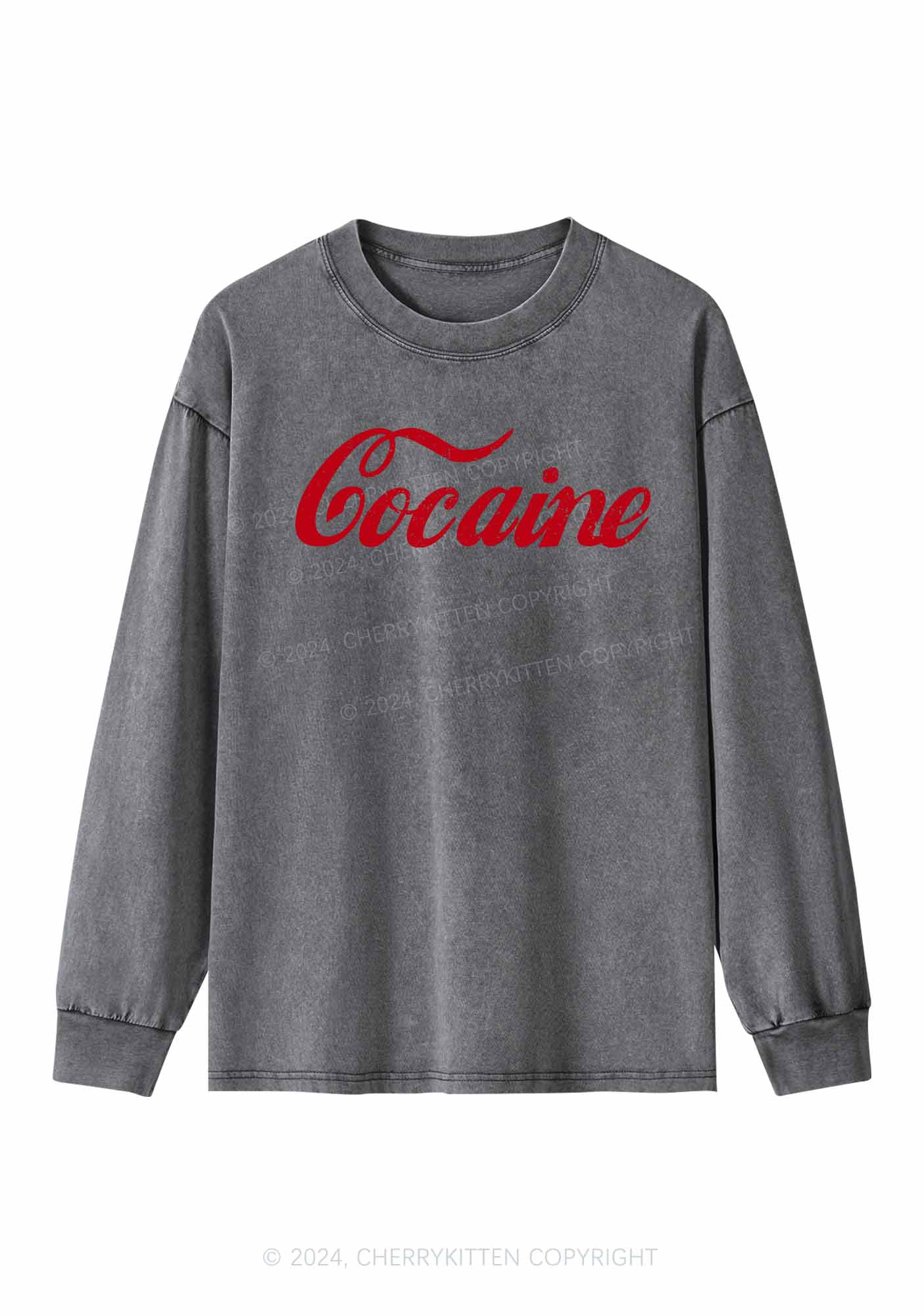 Special Cola Y2K Washed Long Sleeves Cherrykitten