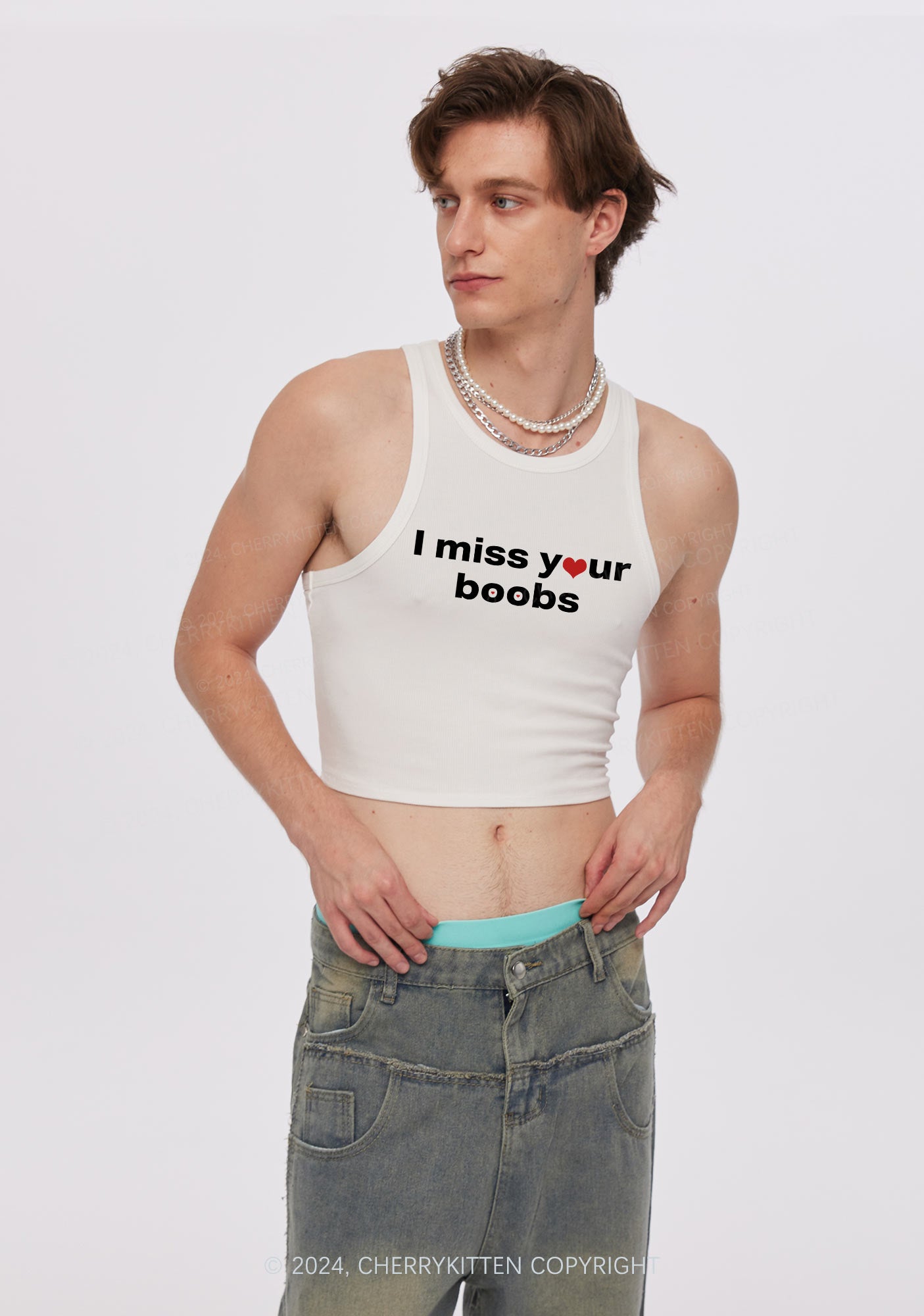 Miss Your Bxxbs Y2K Valentine's Day Crop Tank Top Cherrykitten