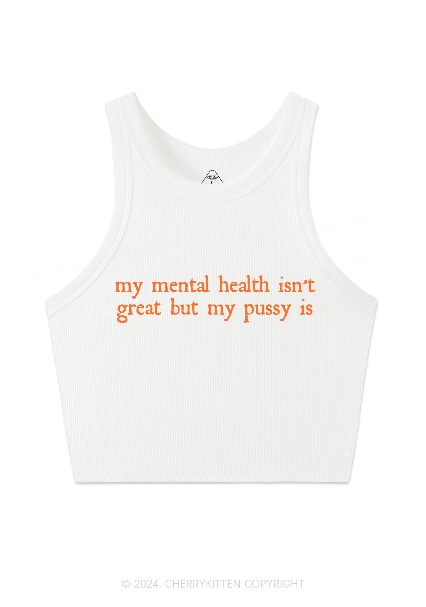 Great Mental Health Y2K Crop Tank Top Cherrykitten