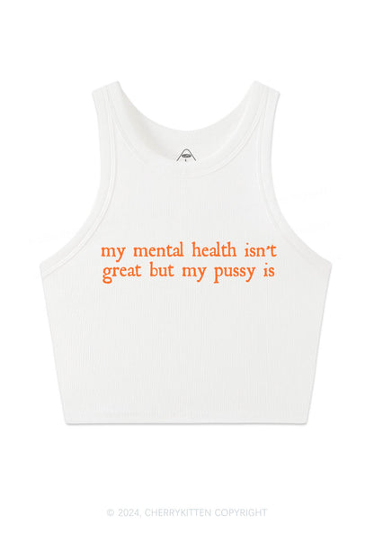 Great Mental Health Y2K Crop Tank Top Cherrykitten