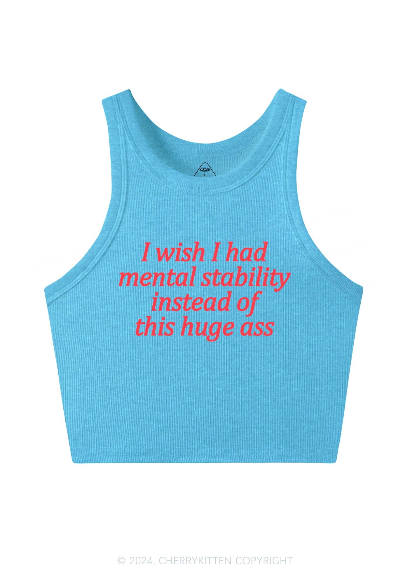 I Wish Mental Stability Y2K Crop Tank Top Cherrykitten