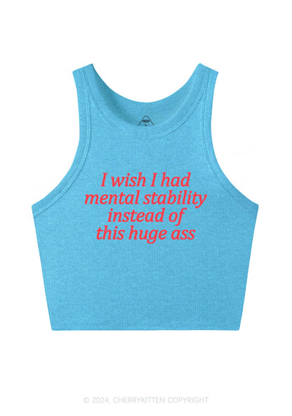 I Wish Mental Stability Y2K Crop Tank Top Cherrykitten