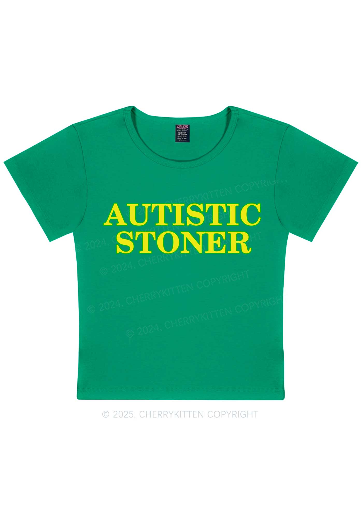 Autistic Stoner Y2K Baby Tee Cherrykitten