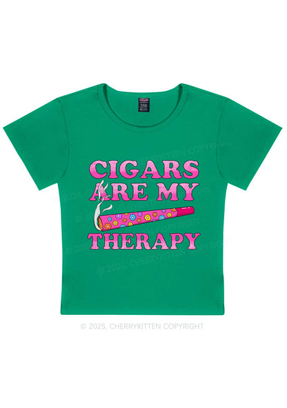 Cigars Are My Therapy Y2K Baby Tee Cherrykitten