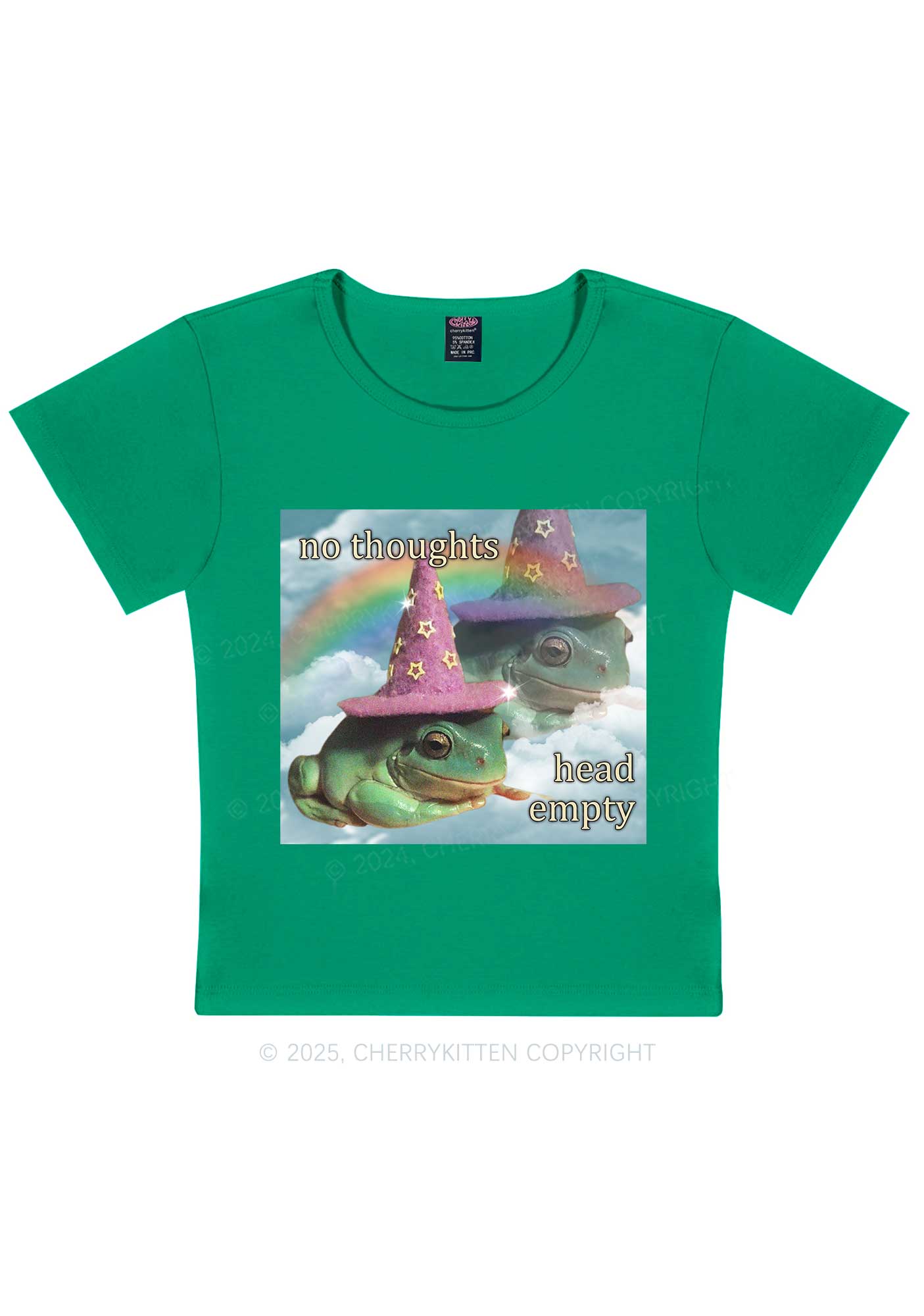 Head Empty Frog Y2K Baby Tee Cherrykitten