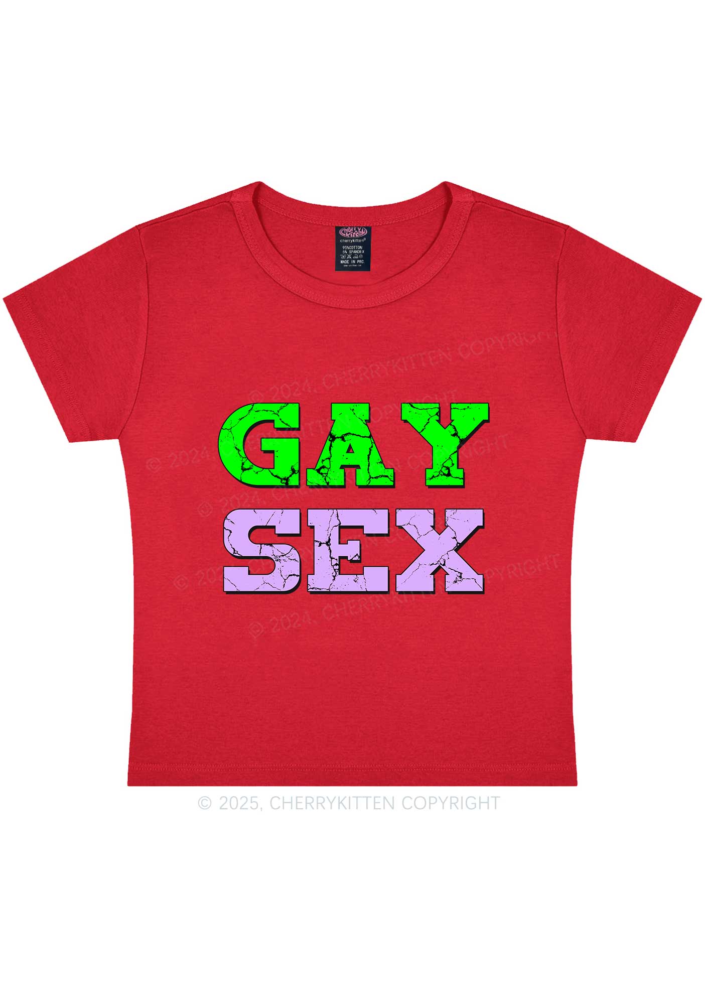 Gay Six Y2K Baby Tee Cherrykitten