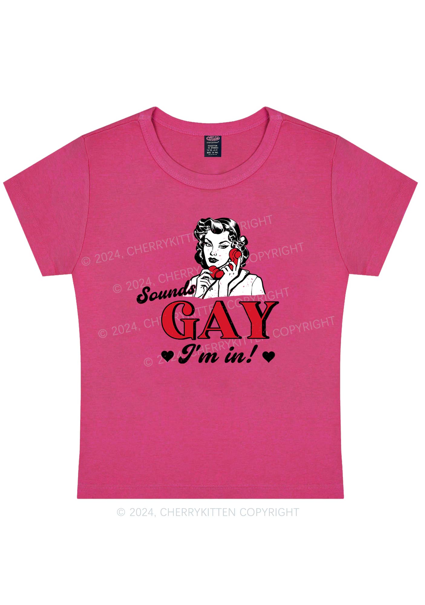 Sounds Gay Calling Y2K Baby Tee Cherrykitten