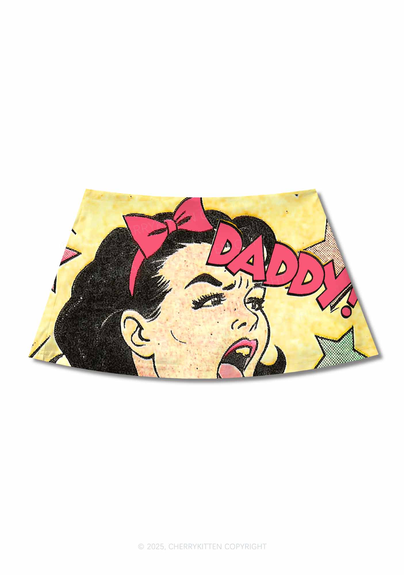 Call Daddy Y2K Print Mini Skirt Cherrykitten