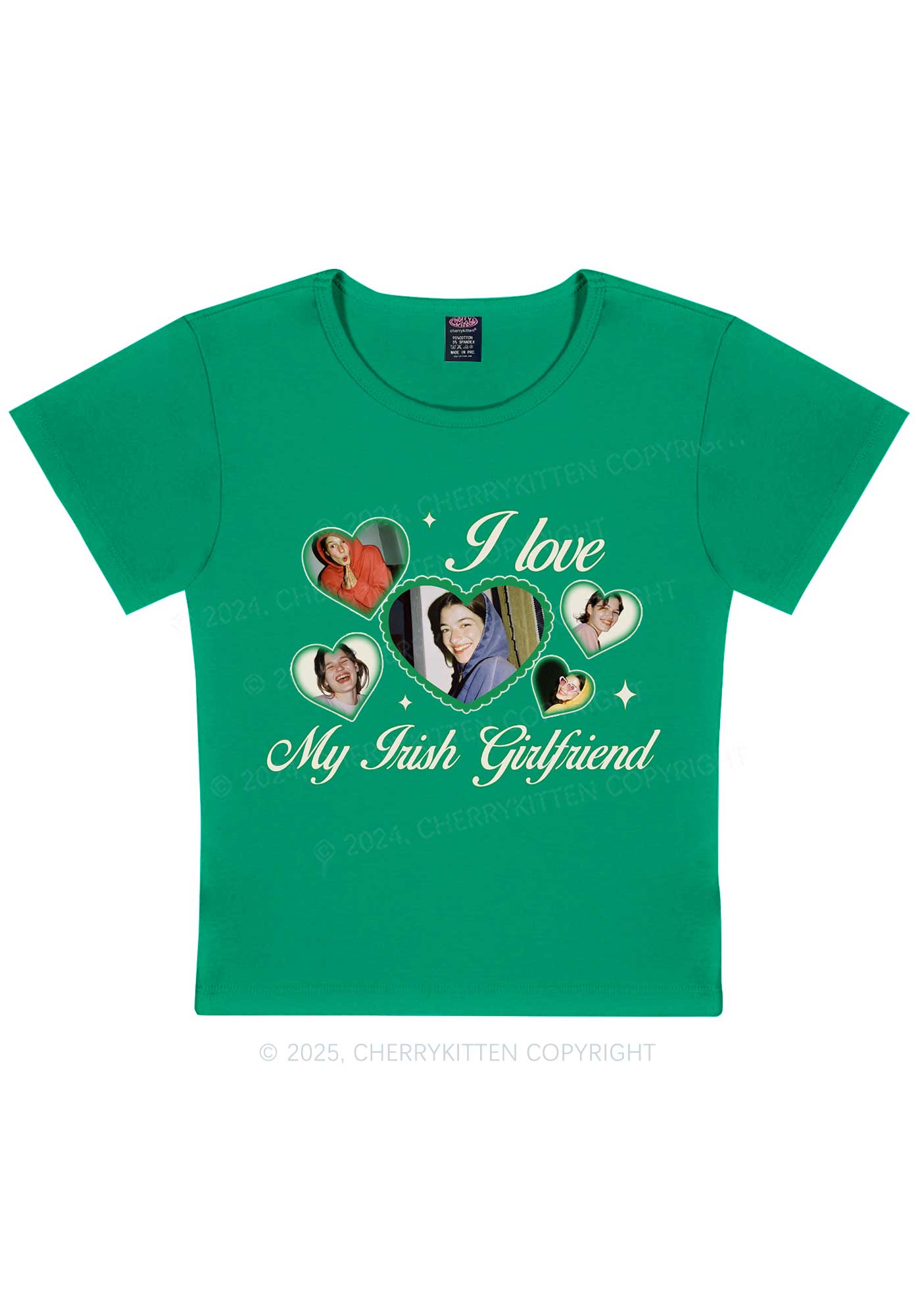 Custom My Irish Girlfriend St Patricks Y2K Baby Tee Cherrykitten