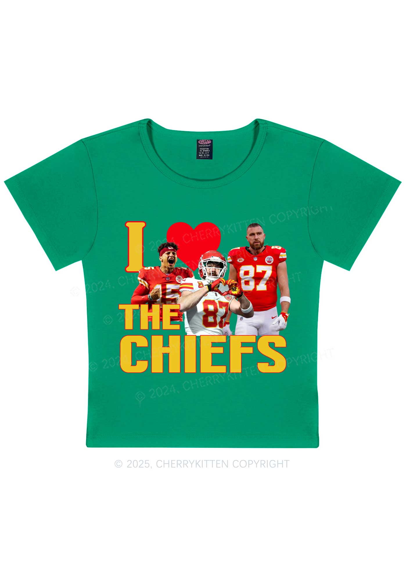 Custom I Love Chiefs Y2K Super Bowl Baby Tee Cherrykitten