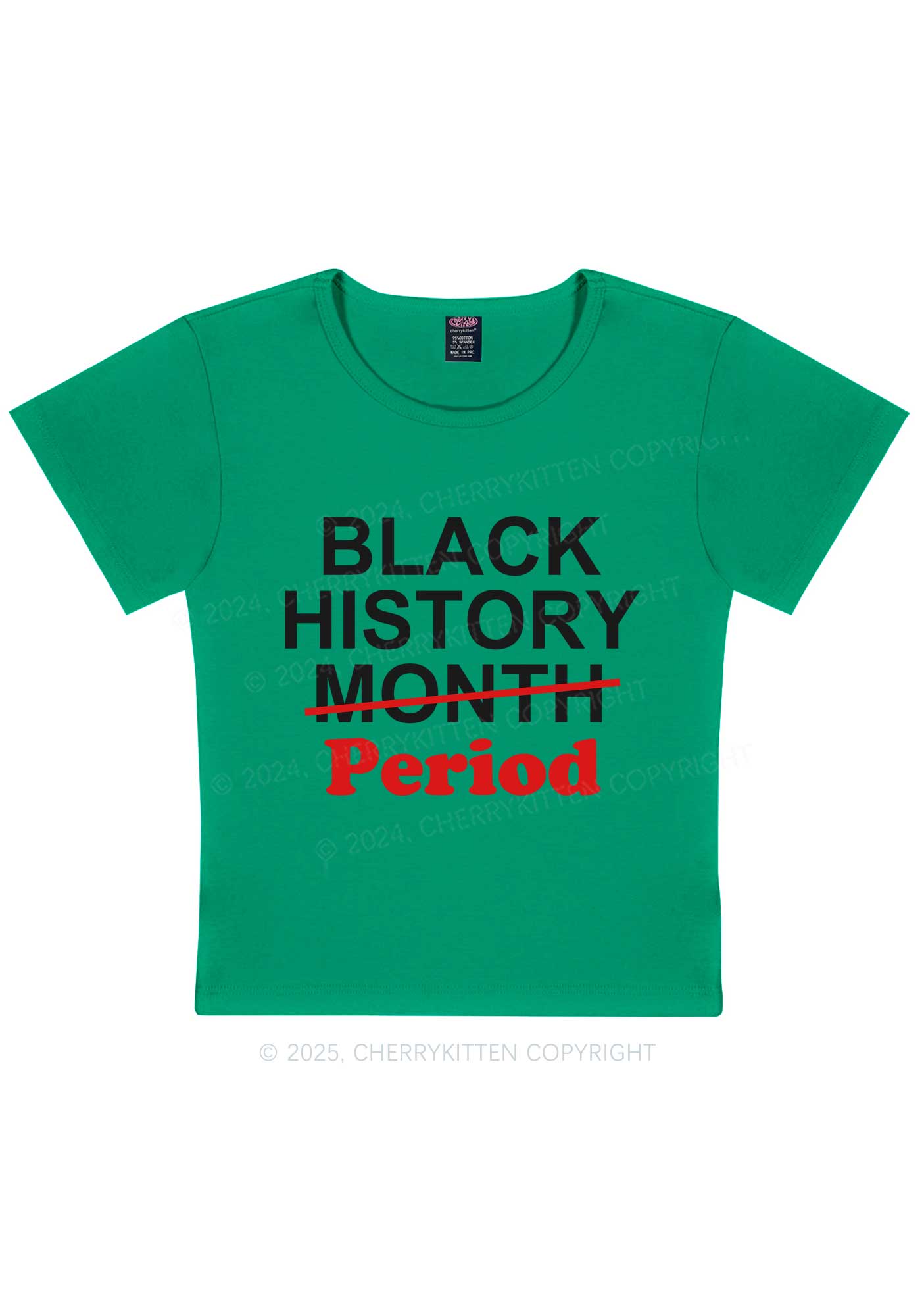 Black History Period Y2K Baby Tee Cherrykitten