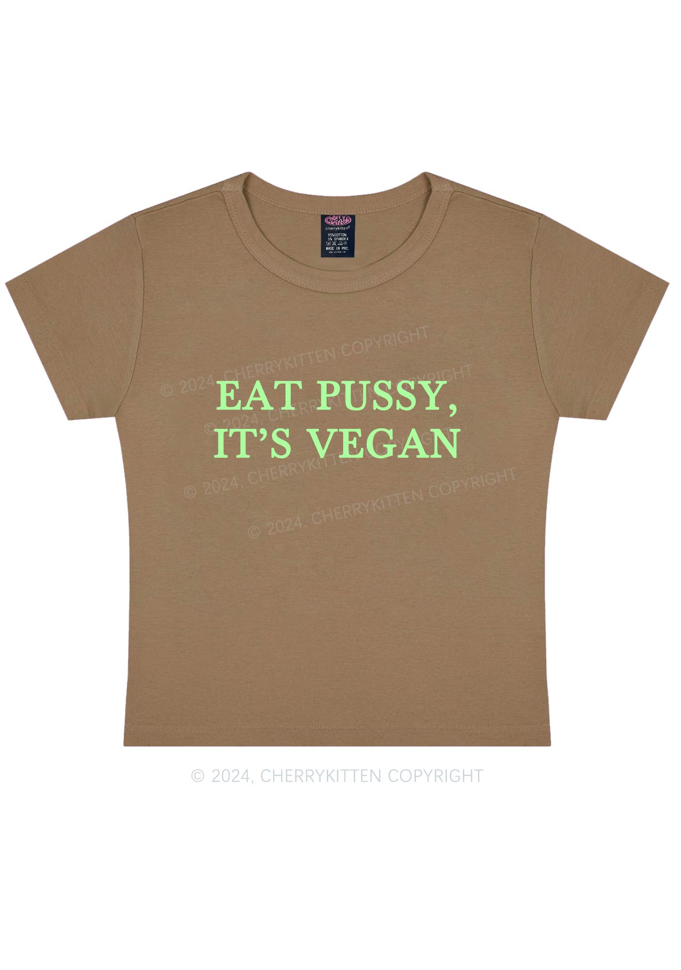 Eat Puxxy It's Vegan Y2K Baby Tee Cherrykitten