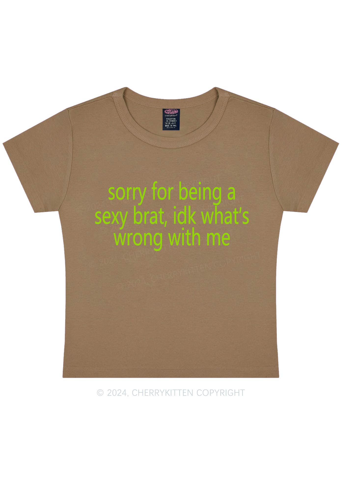 Sorry For Being Brat Y2K Baby Tee Cherrykitten