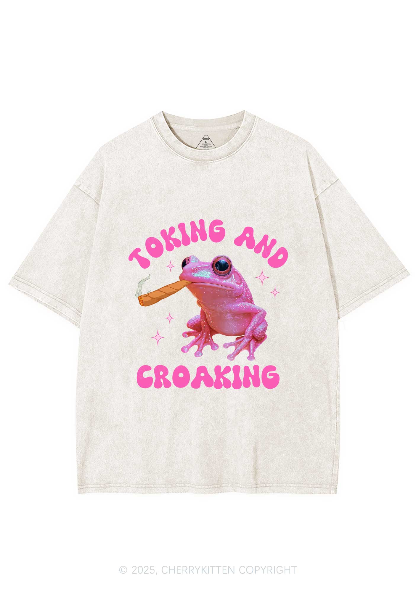 Toking And Croaking Y2K Washed Tee Cherrykitten