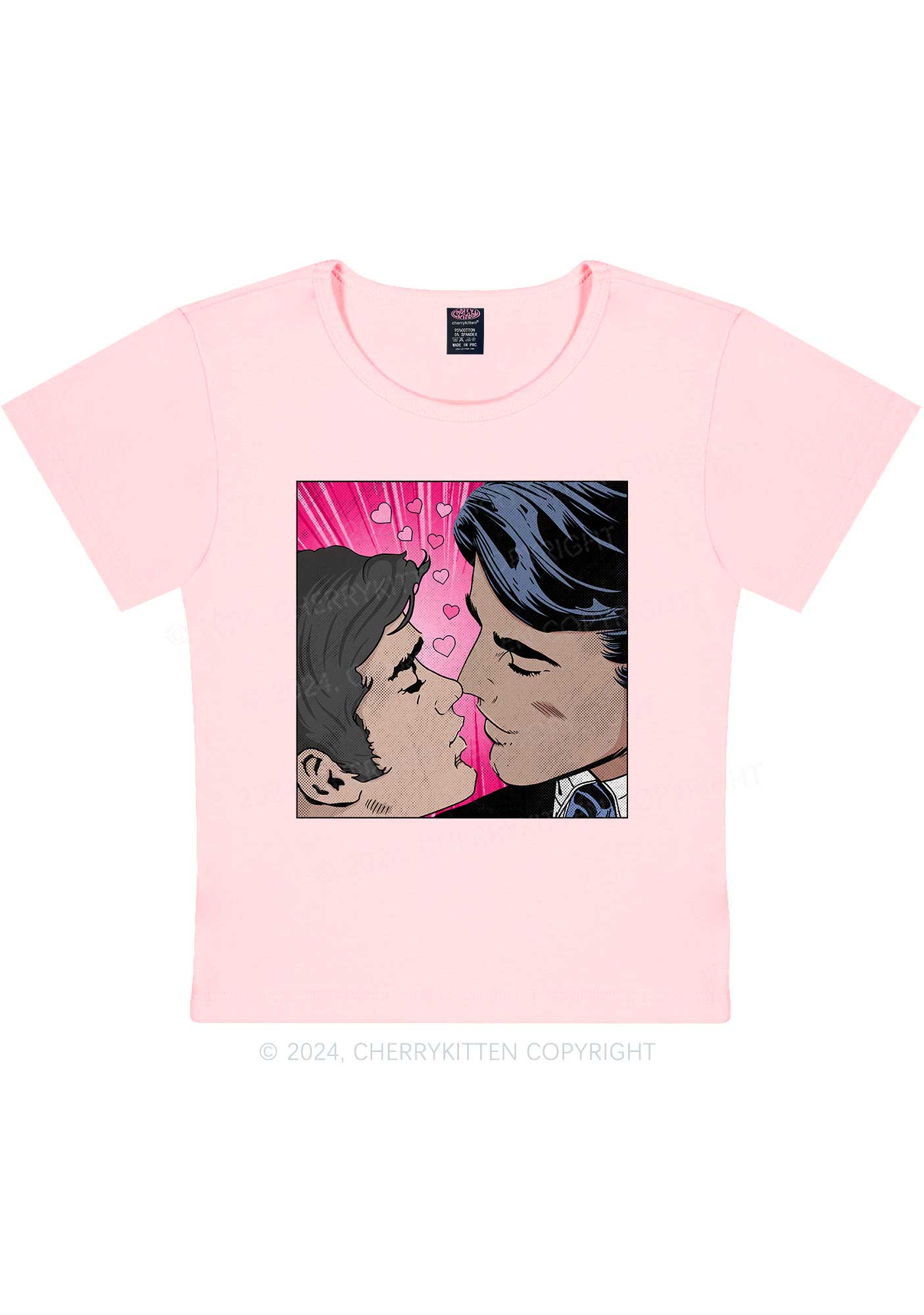 Boy Kiss Y2K Valentine's Day Baby Tee Cherrykitten