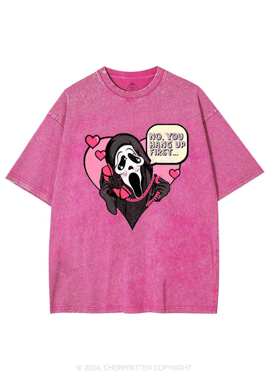 Halloween Skeleton Heart Y2K Washed Tee Cherrykitten