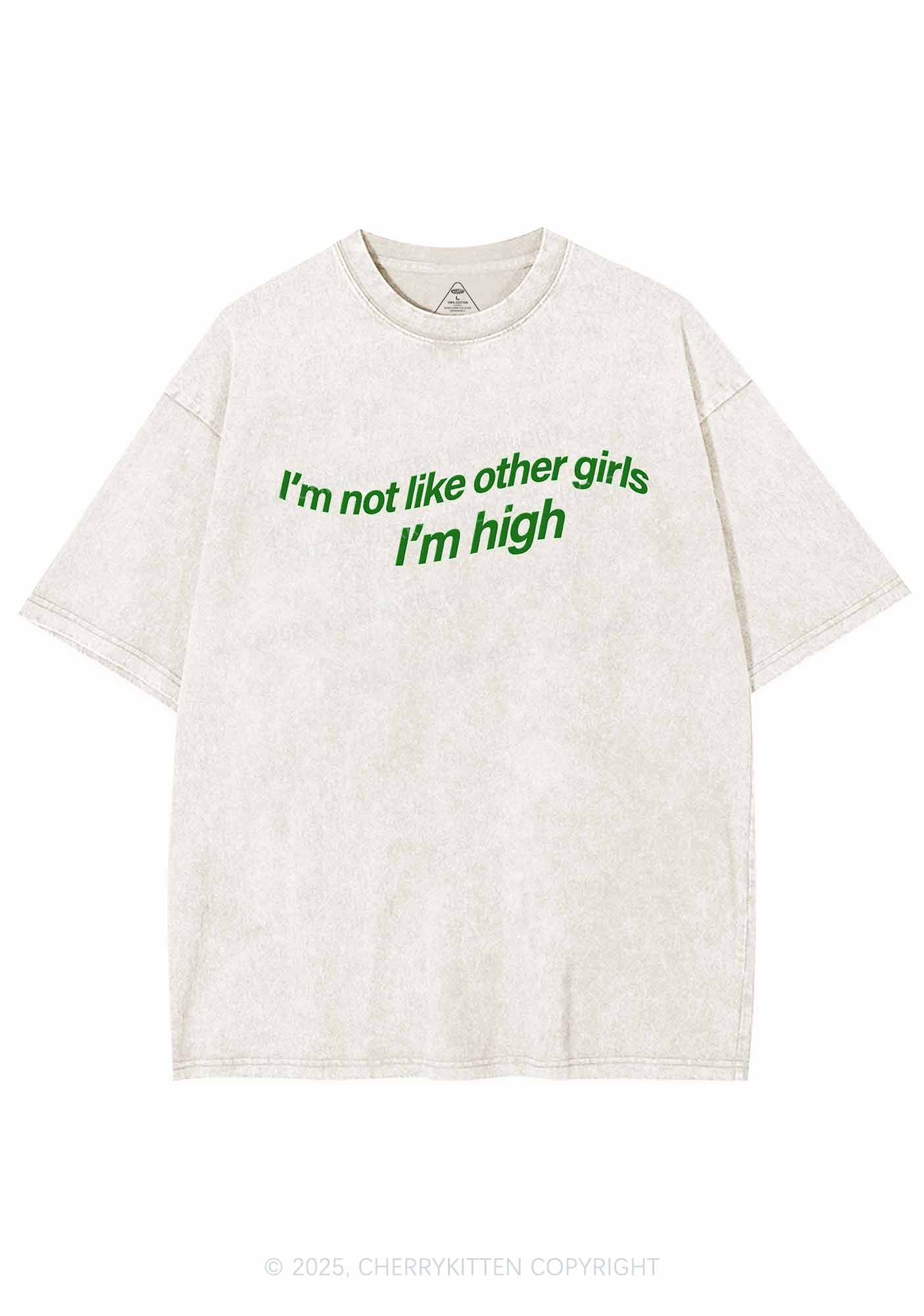 Im High Girl Y2K Washed Tee Cherrykitten