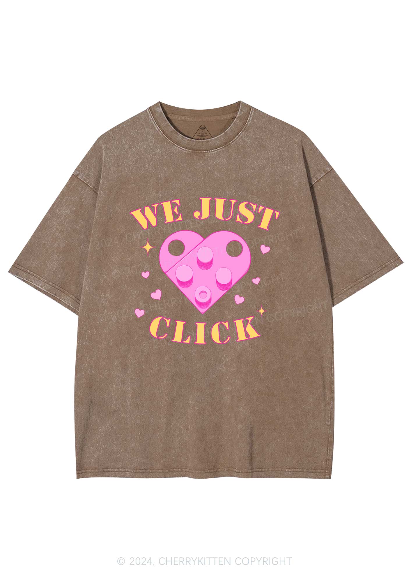 We Just Click Y2K Valentine's Day Washed Tee Cherrykitten