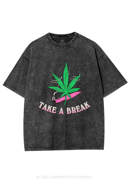 Take A Break Y2K Washed Tee Cherrykitten